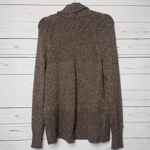 Chico's Brown Shimmer Waterfall Front Cardigan Sweater - Picture 2 of 9